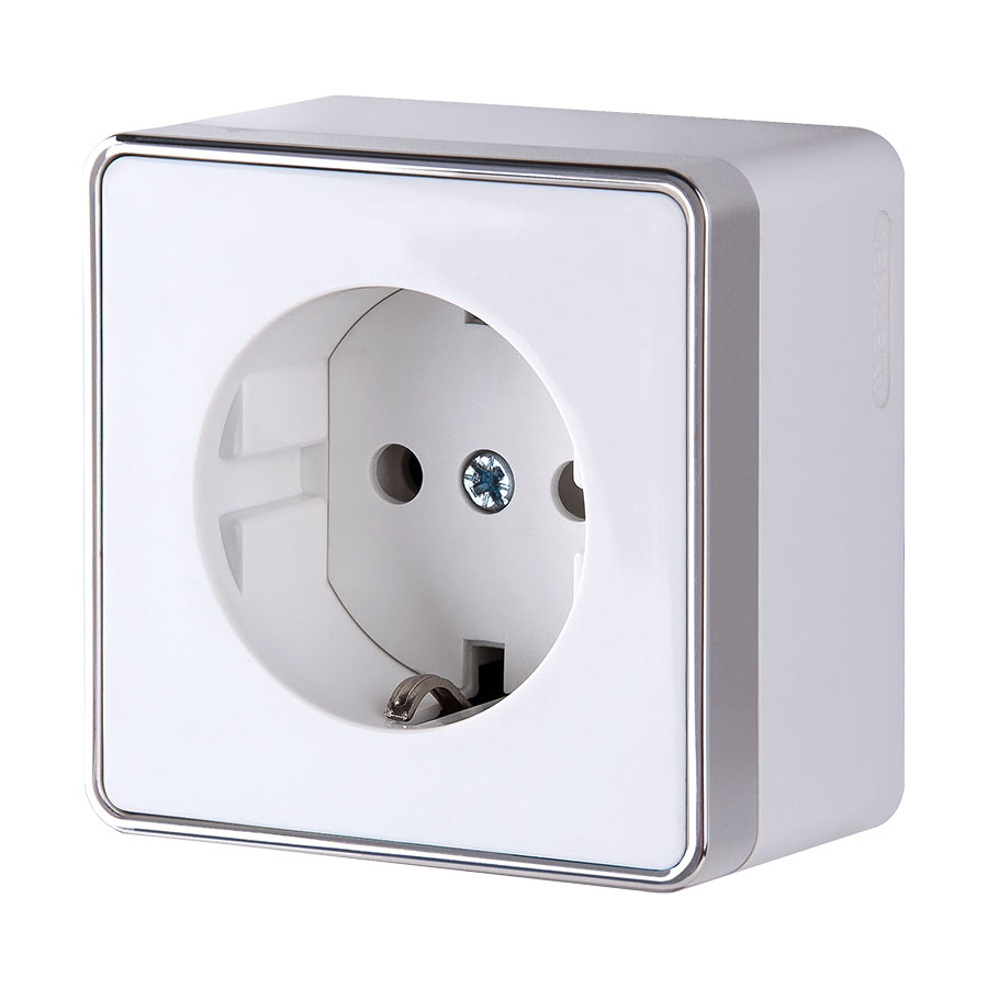 Розетка с заземлением Gallant белая W5071001