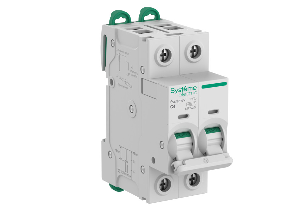 Systeme Electric Systeme9 Автоматический выключатель (АВ) C 4A 2P 6kA 400В