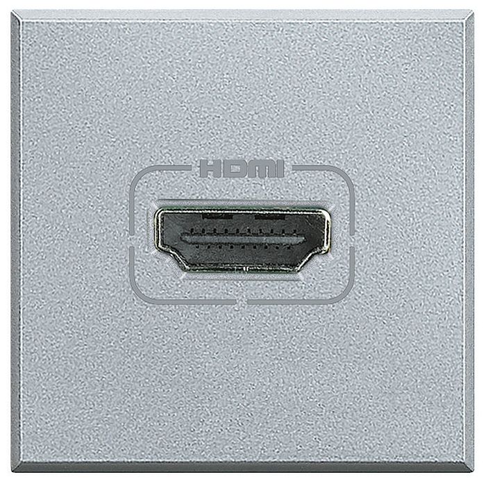 Розетка HDMI BTicino AXOLUTE, скрытый монтаж, алюминий, HC4284