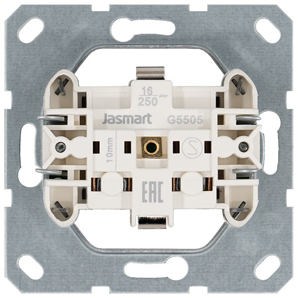 Jasmart Розетка SHUKO© с крышкой и защитными шторками 16A 250V~ 2P+T, цвет Мокко