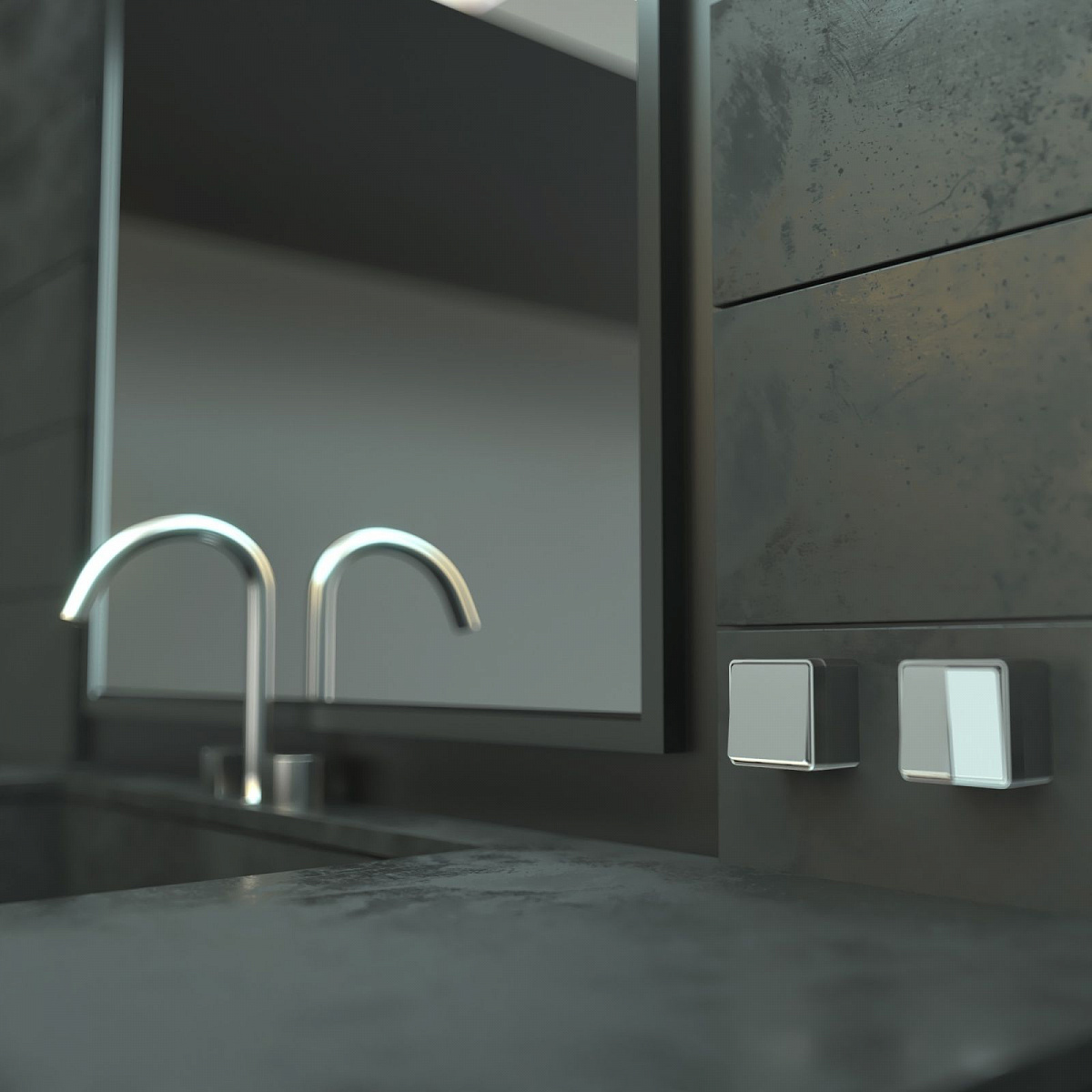 Выключатель одноклавишный Gallant серебряный W5010006